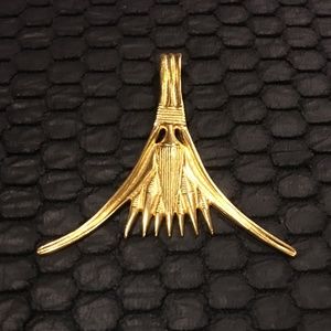 Metropolitan Museum of Art Egyptian Lotus Pendant - stamped.  Statement piece.